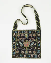 Bolsa con cuentas, finales del siglo XIX, Nigeria